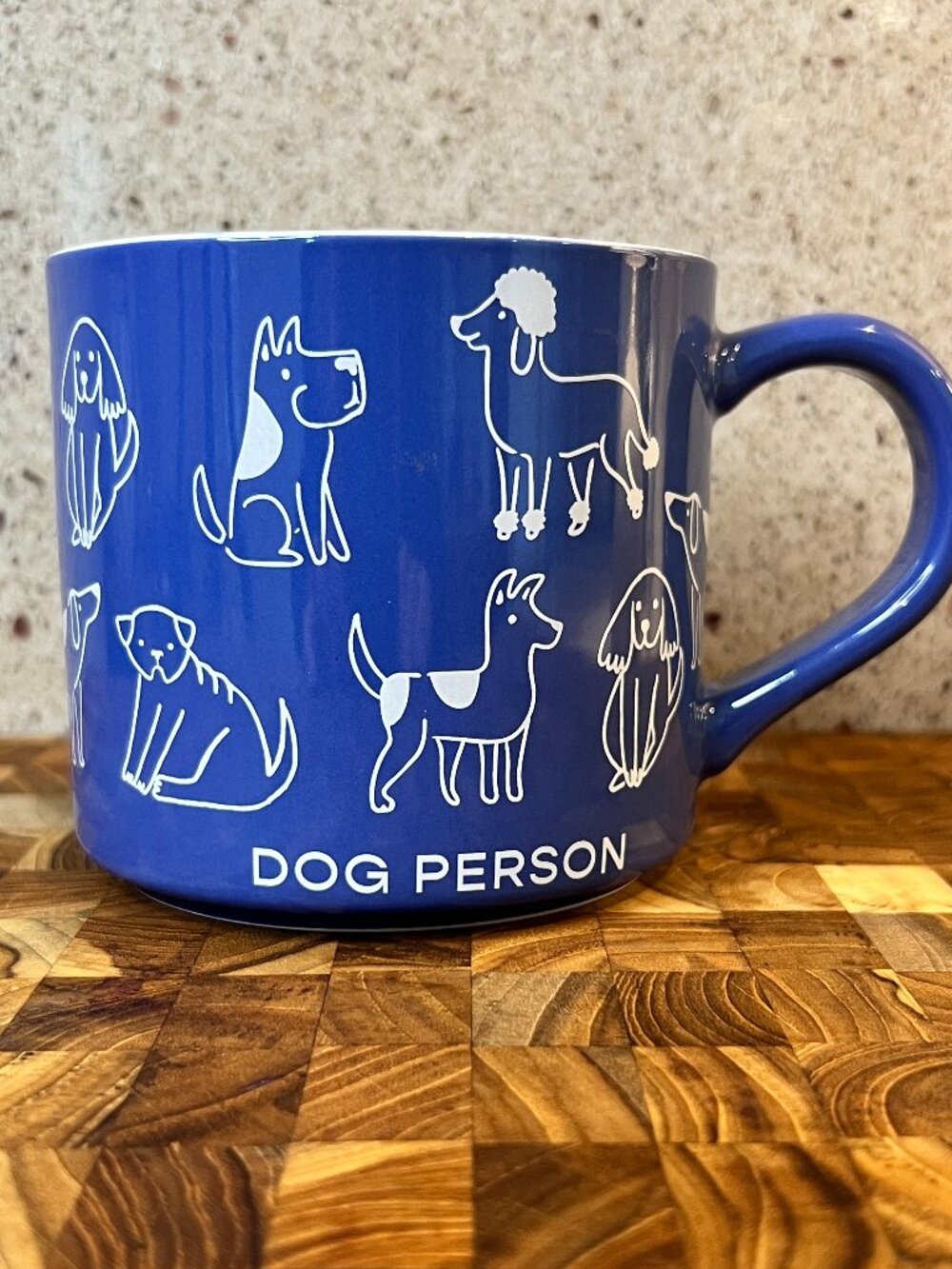 Parker Lane Dog Person, Blue & White Dogs Breeds Tea Coffee Mug 16 oz